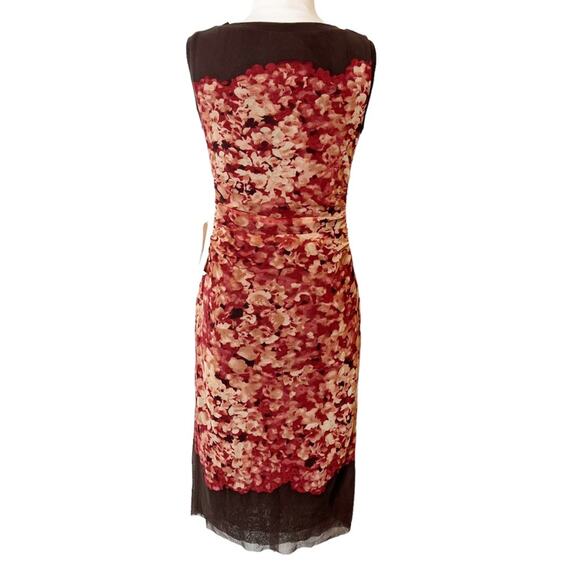 NWT Kay Unger mesh ruched dress sz M - Picture 2 of 6